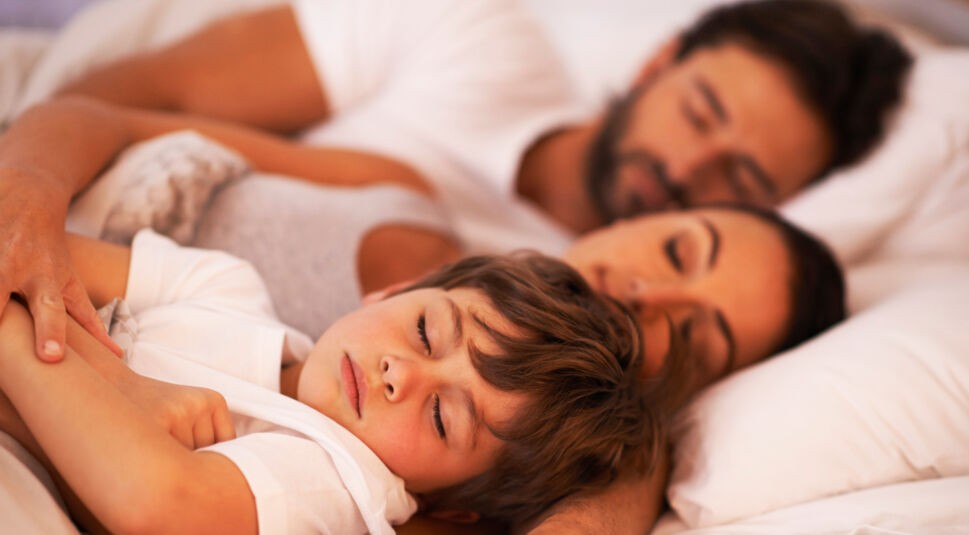 He always wants to be close to mommy and daddy