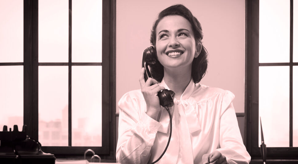 Smiling receptionist at work