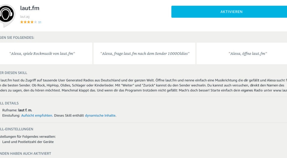 Für den Amazon Echo aktivierst du einzelne Skills.