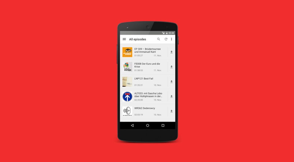 Die Podcast-App AntennaPod findest Du im Play Store. 