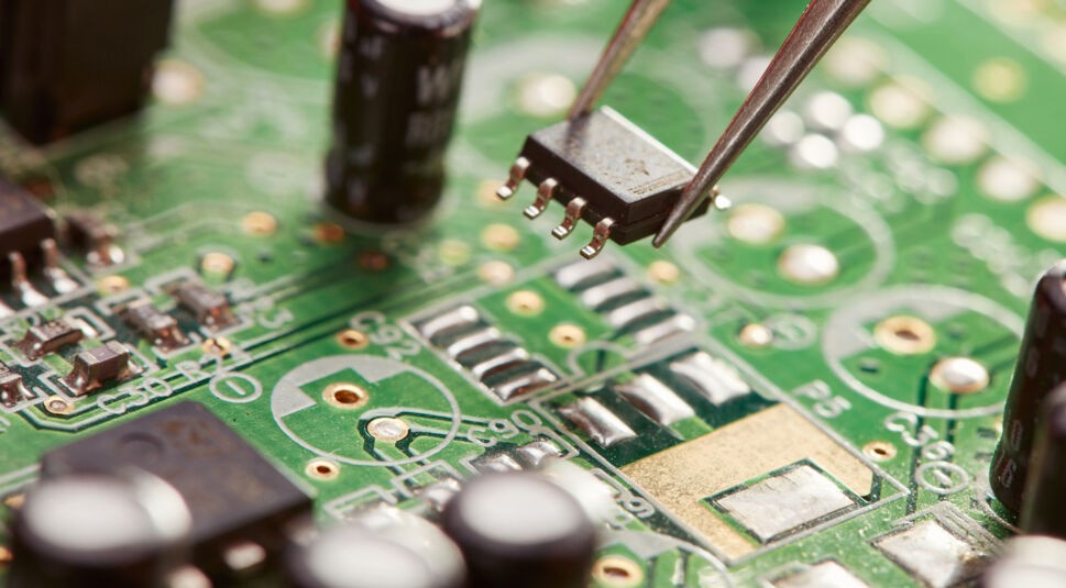 Filigrane Details auf einer Platine