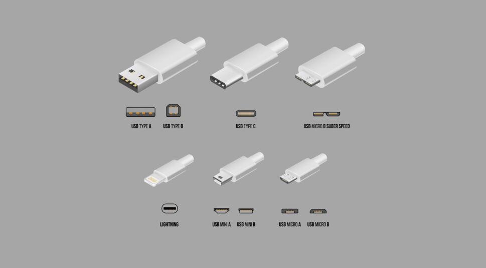Die unterschiedlichen USB-Ports inklusive USB Typ C.