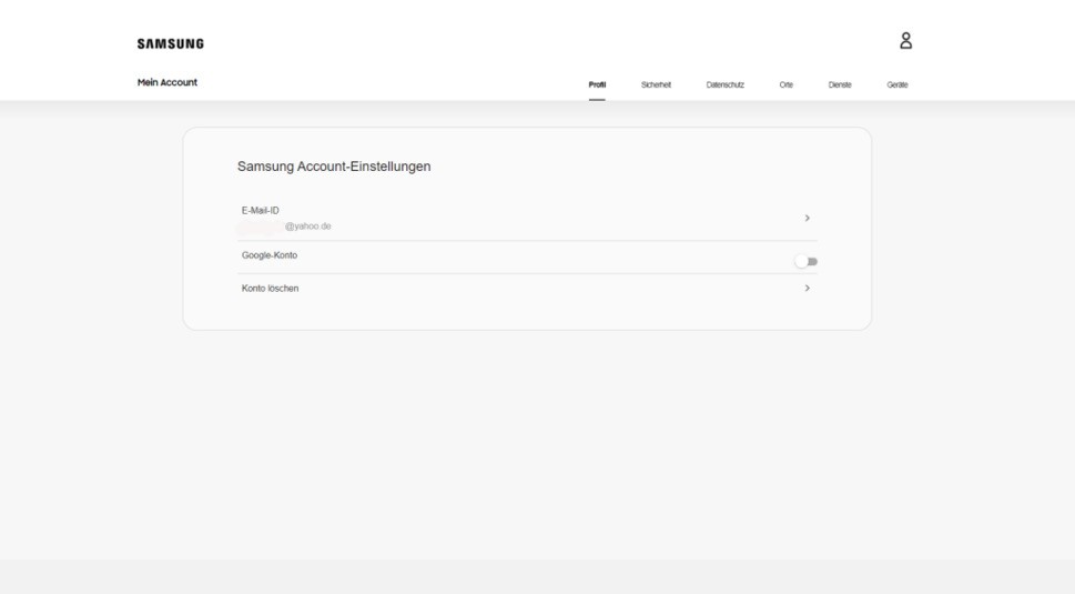 Samsung-Konto deaktivieren