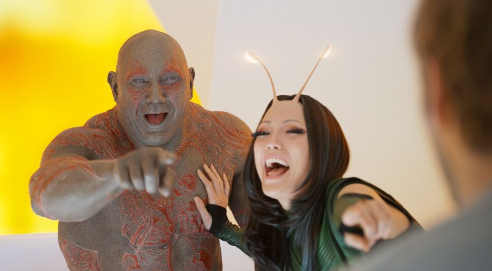 Drax (Dave Bautista) und Mantis (Pom Klementieff) in Guardians of the Galaxy Vol. 2. © Walt Disney Company