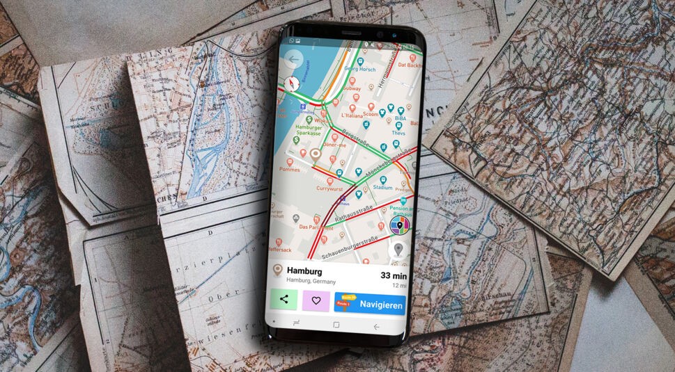 Die Navi-App Live Roads für Routenplanung nutzen.