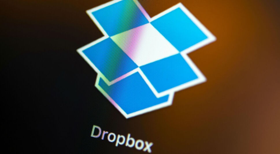 Das blaue Dropbox-Symbol auf dem Display.