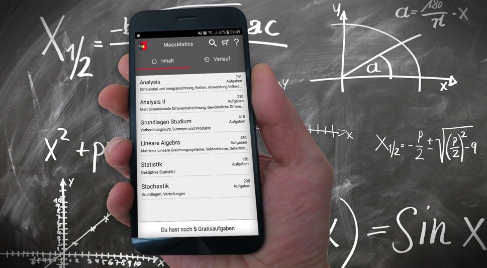 MassMatics: Mathe-App auf einem Smartphone