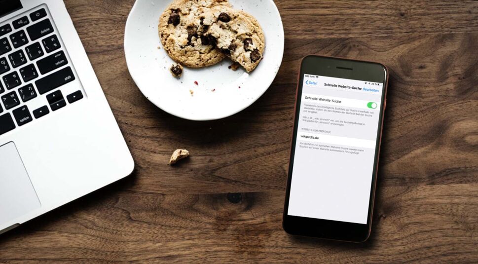 Safari-Einstellungen am iPhone durchsuchen.