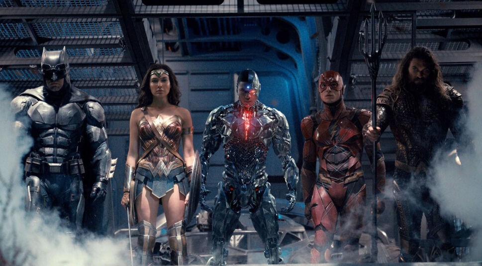 Ben Affleck, Gal Gadot, Ezra Miller, Jason Momoa und Ray Fisher in Justice League