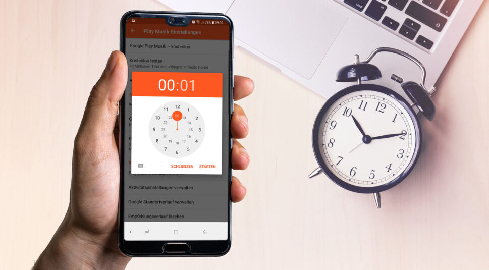 Der Sleep Timer in Google Play Music.