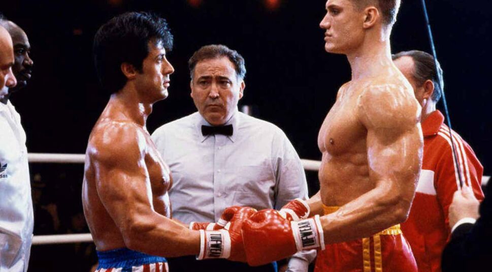 Dolph Lundgren und Sylvester Stallone in Rocky IV