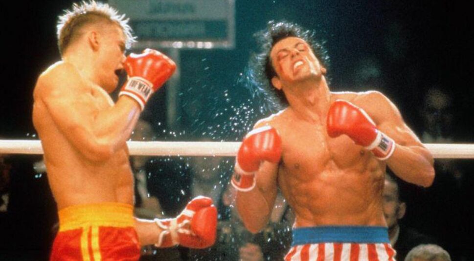 Dolph Lundgren und Sylvester Stallone in Rocky IV