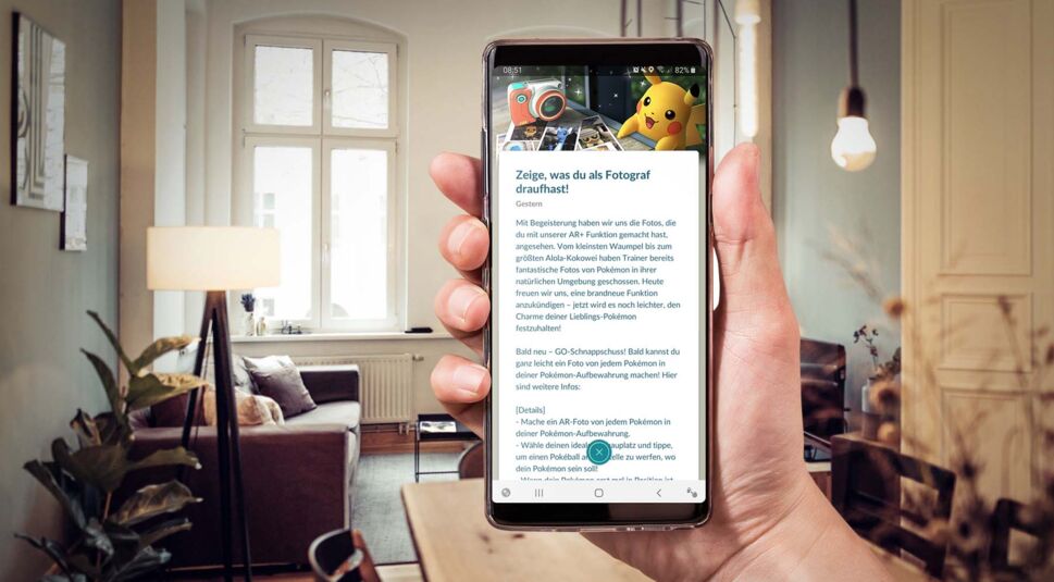 Ankündigung in der Pokémon-Go-App.