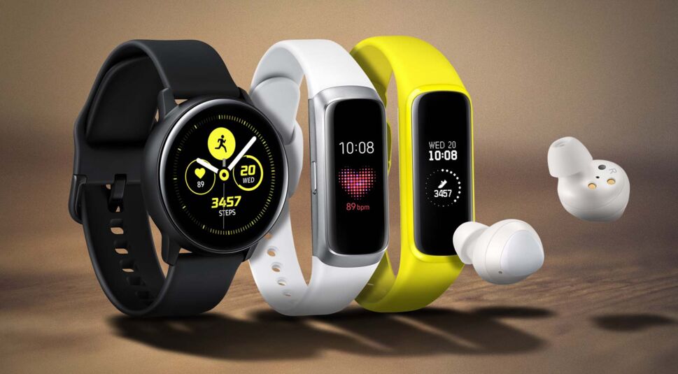 Die Galaxy Watch Active und weitere neue Geräte von Samsung.