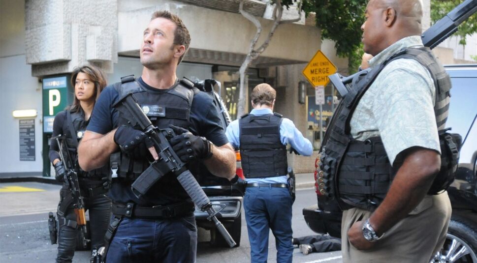 Alex O'Loughlin, Chi McBride und Grace Park in Hawaii Five-0