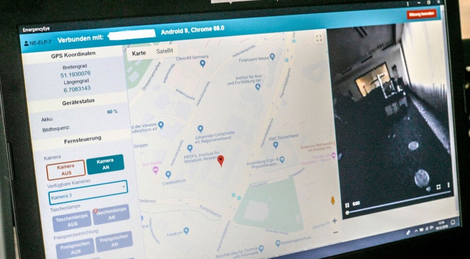 Leitstellen verschaffen sich mit EmergencyEye einen besseren Ueberblick vom Unfallort