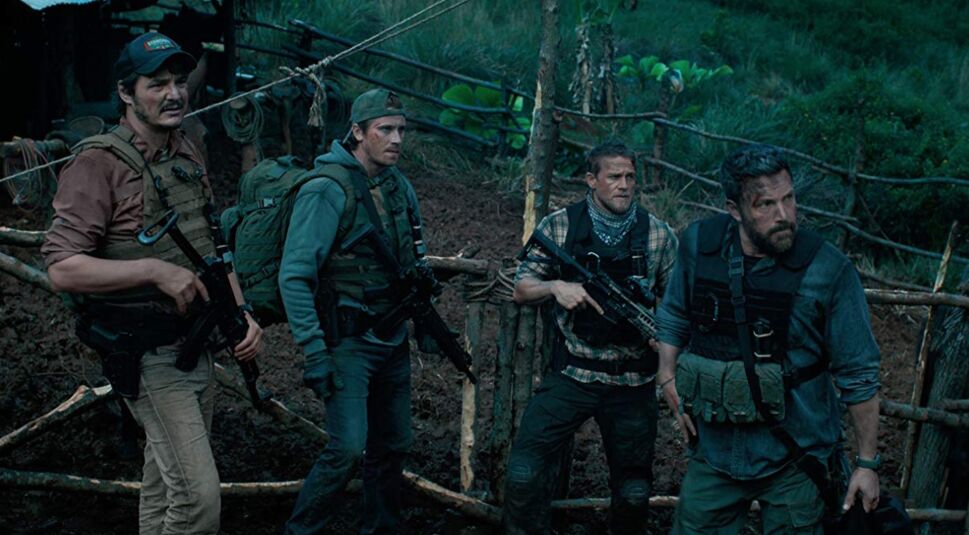 Ben Affleck, Charlie Hunnam, Garrett Hedlund und Pedro Pascal in Triple Frontier