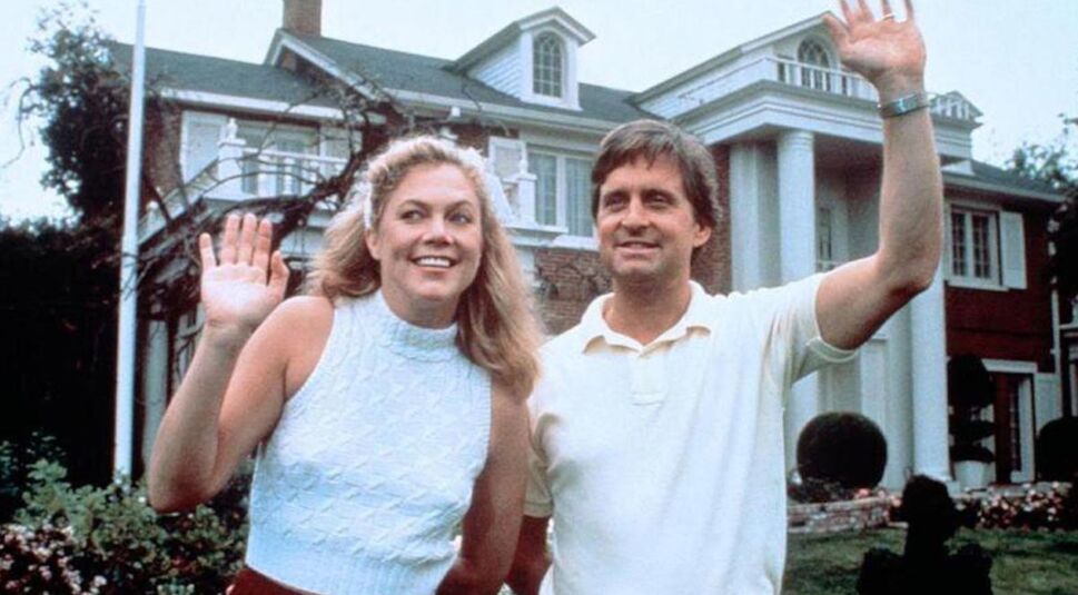 Kathleen Turner und Michael Douglas in Der Rosenkrieg.