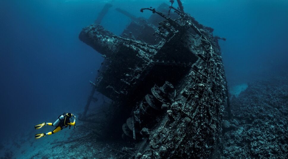 Aufgenommenes Schiffswrack