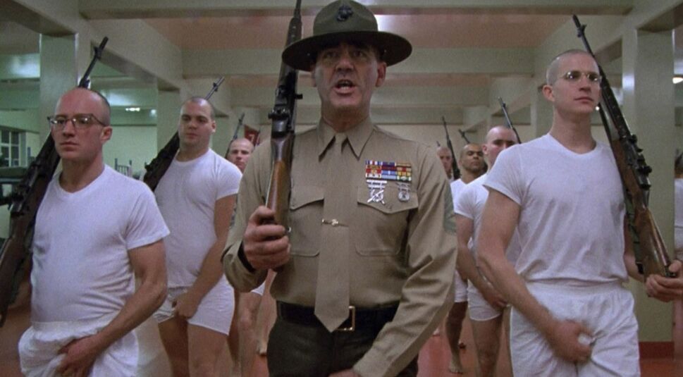Arliss Howard, Matthew Modine, R. Lee Ermey und Vincent D'Onofrio in Full Metal Jacket