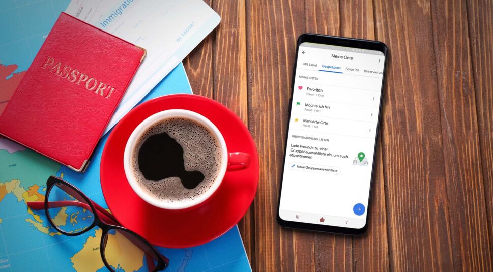 Den Bereich „Meine Orte” in Google Maps am Smartphone einsehen.