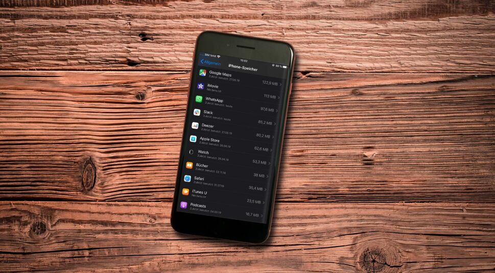 Am iPhone 8 Plus den iPhone-Speicher verwalten.