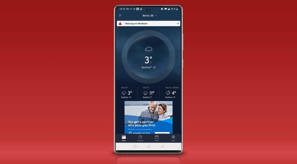 Die Wetter-App AccuWeather