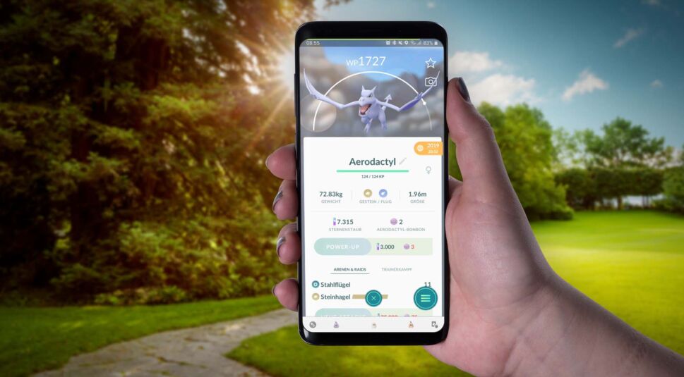 Das Pokémon Aerodactyl in Pokémon Go.