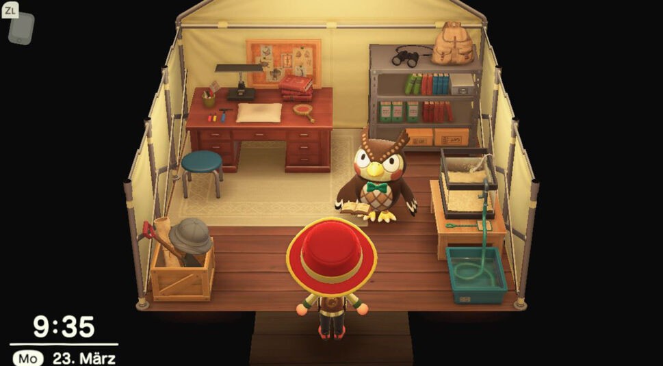 Die Eule Eugen in Animal Crossing: New Horizons.