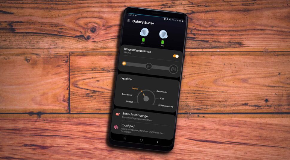 Die Galaxy Buds in der Galaxy-Wearable-App einstellen.