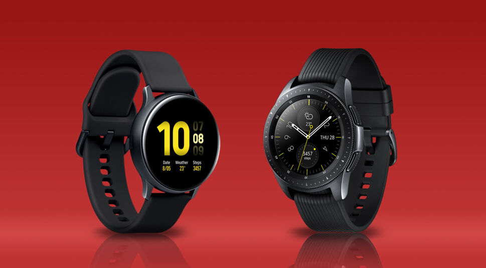 Gegenüberstellung der Galaxy Watch Active 2 und der Galaxy Watch.