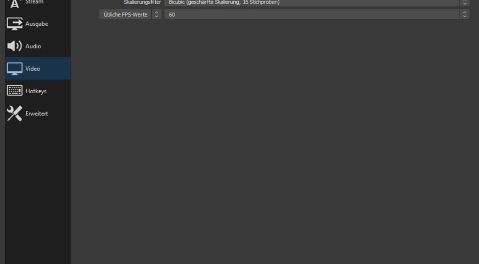 OBS: Video-Einstellungen