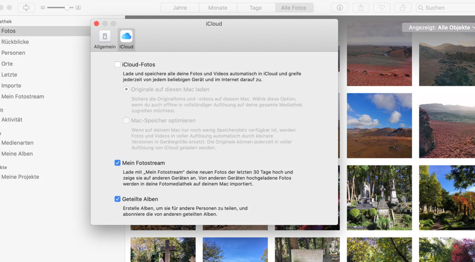 iCloud-Fotos mit der Fotos-App auf den Mac laden