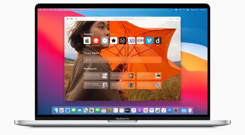Neue Startseite von Safari unter macOS Big Sur