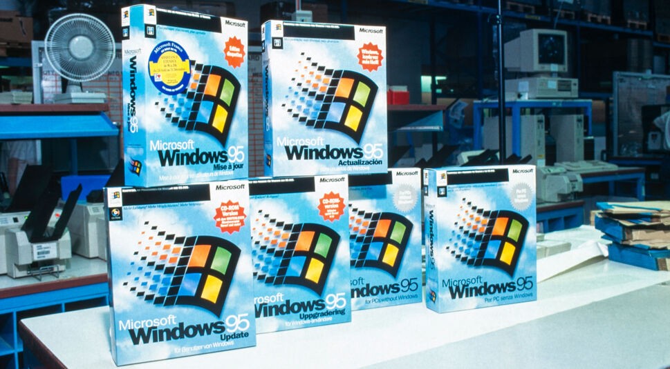 Das Betriebssystem Windows 95 bei seinem Launch 1995