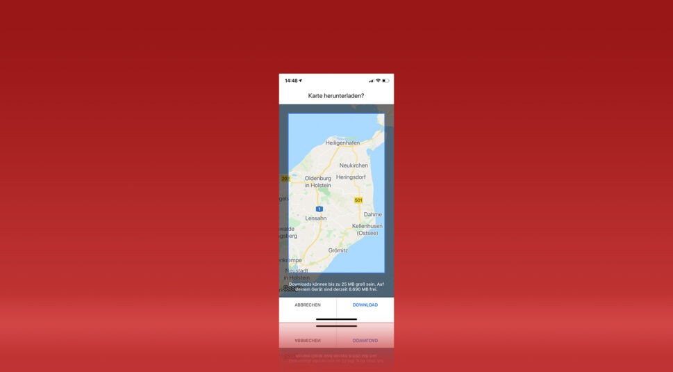 Offlinekarten in Google Maps