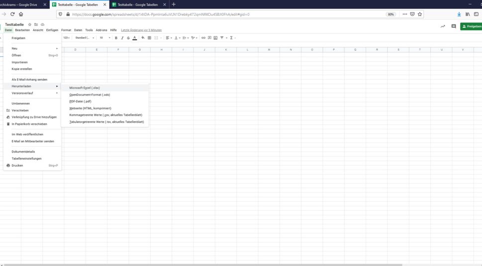 Google Drive Tipps Save As