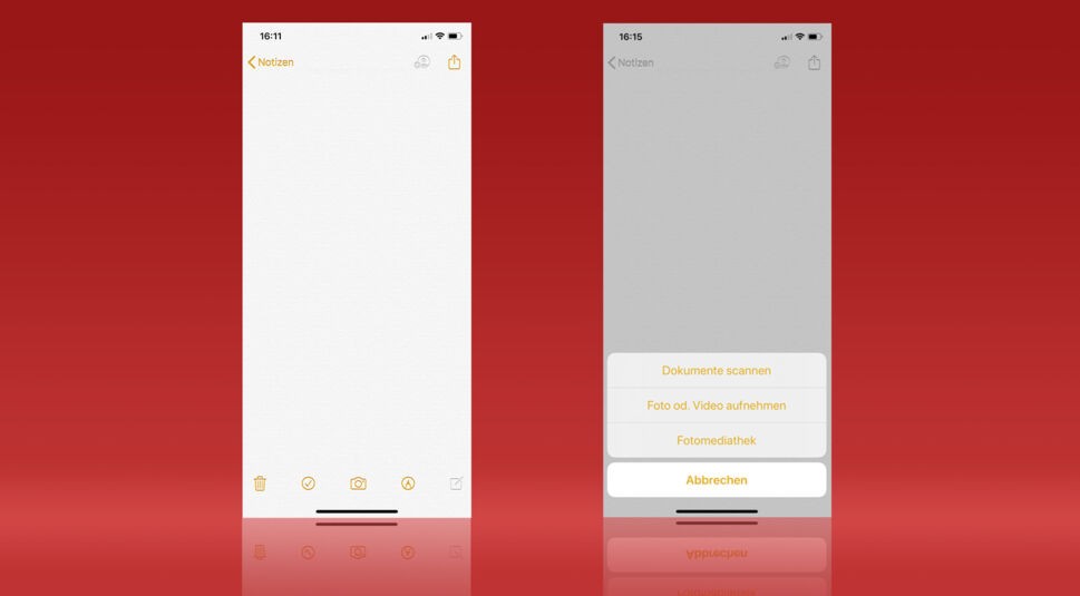 Die iPhone-Notizen-App lässt Dich scannen