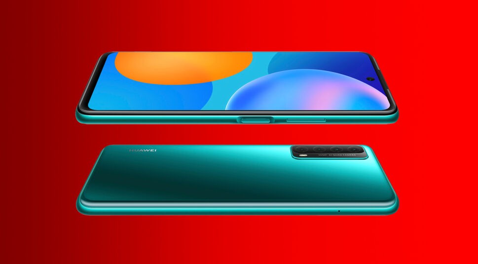 Das neue Huawei P smart 2021 in Grün seitlich.