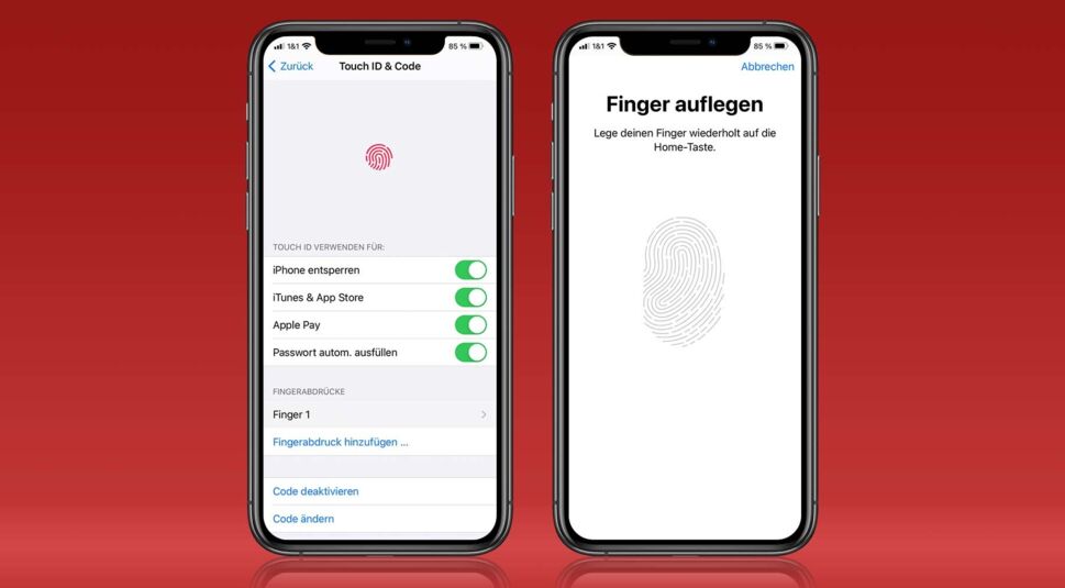 Das Touch-ID-Menü am iPhone.