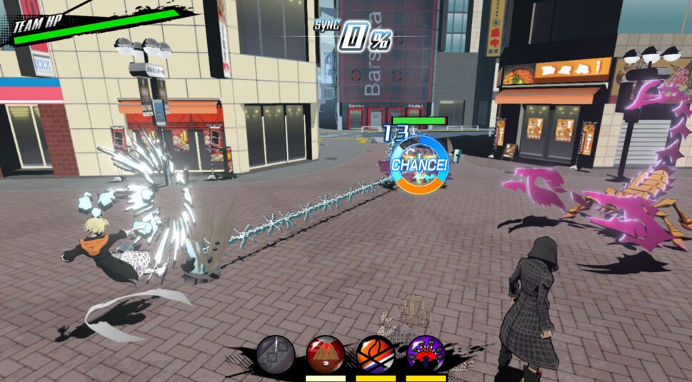 Auf den Straßen von Shibuya kämpfst Du gegen zahlreiche Monster. Ein Screenshot aus " NEO: The World Ends with You"