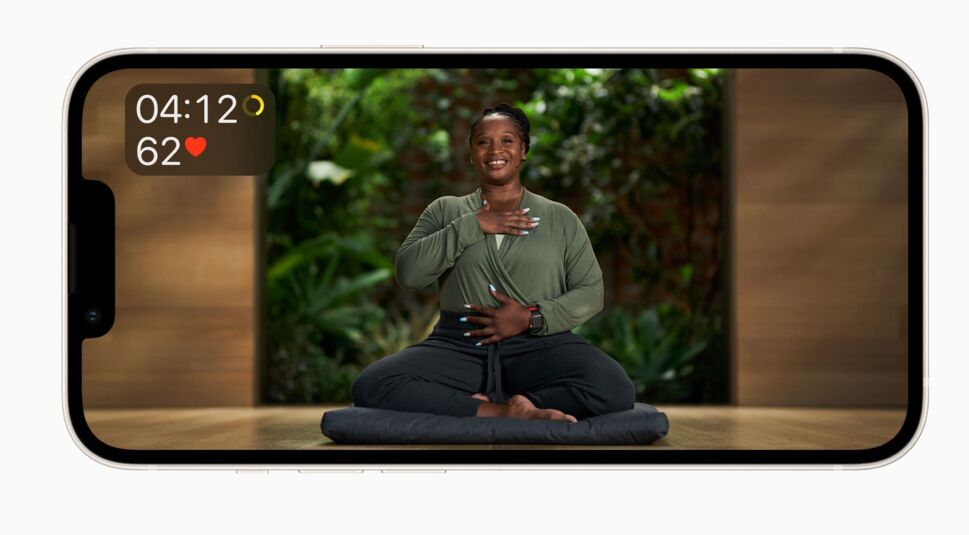 Screenshot eines Apple-Fitness-Plus-Workouts.