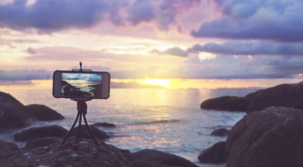 Smartphone-Stativ Sonnenuntergang