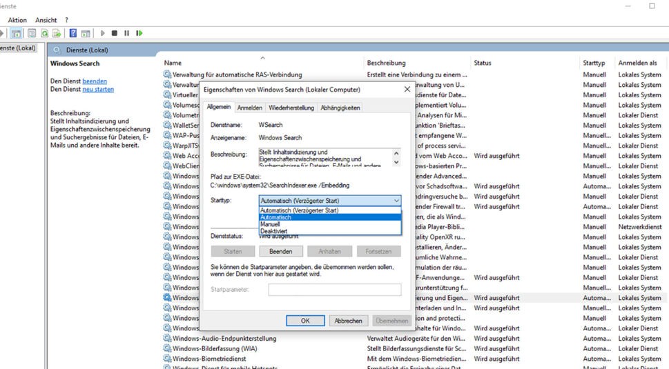 Windows-Suche konfigurieren