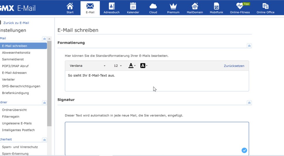 GMX Konto einrichten
