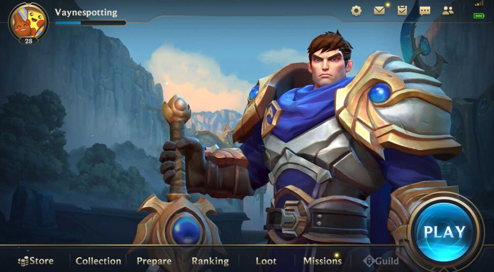Garen im Startbildschirm