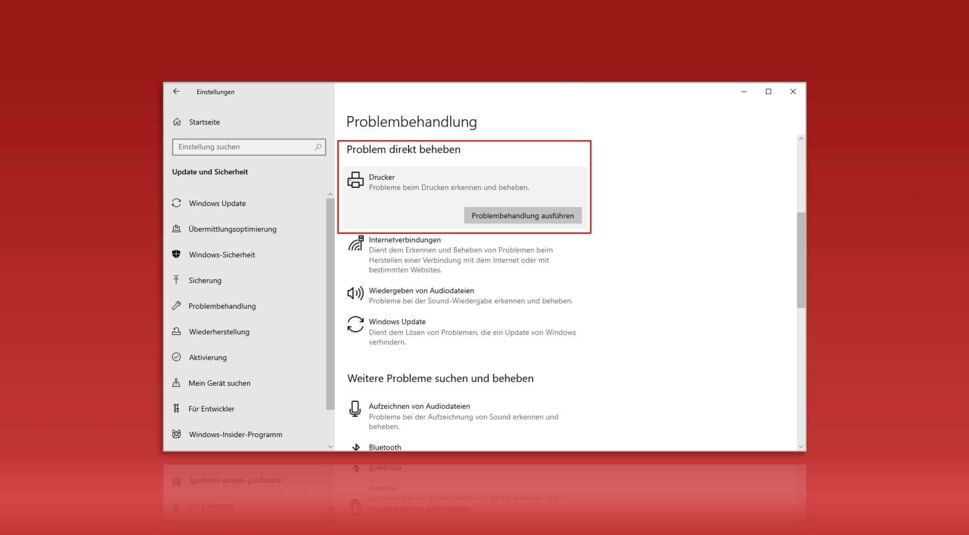 Windows-Problembehandlung für den Drucker