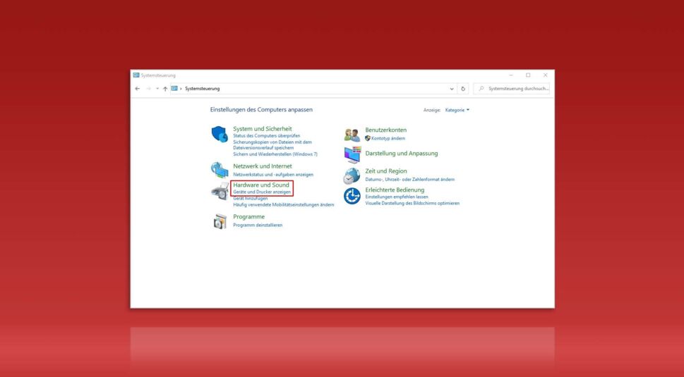 Drucker in der Systemsteuerung von Windows 10 aufrufen