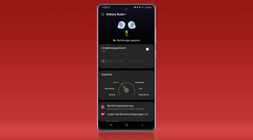 Der Galaxy-Buds-Equalizer in der App "Galaxy Wearable".