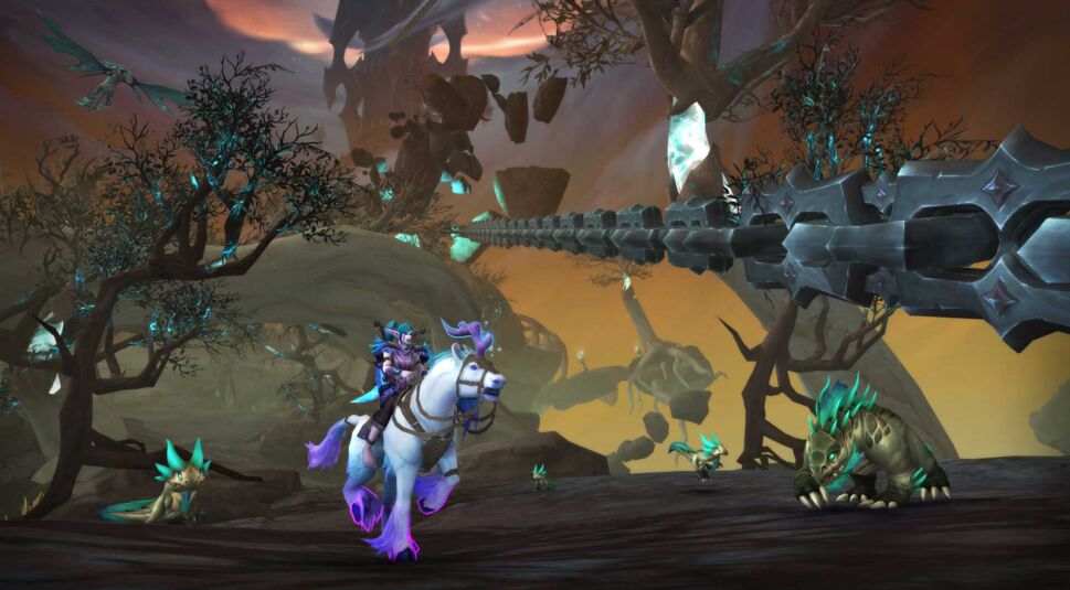 Spieler rietet Einhorn in WoW Shadowlands